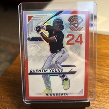 2025 Panini Prospect Edition Quentin Young #152 RED REFRACTOR AUTO /199 - Twins
