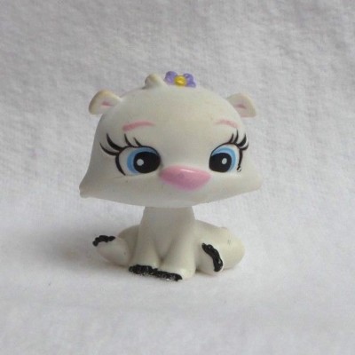PETSHOP BRATZ LIL ANGELZ 393 MGA CAT KITTEN KITTY KITTEN WHITE BLACK BLUE EYES