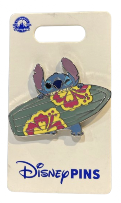 Disney Parks Lilo And Stitch - Stitch Biting Surfboard Pin New