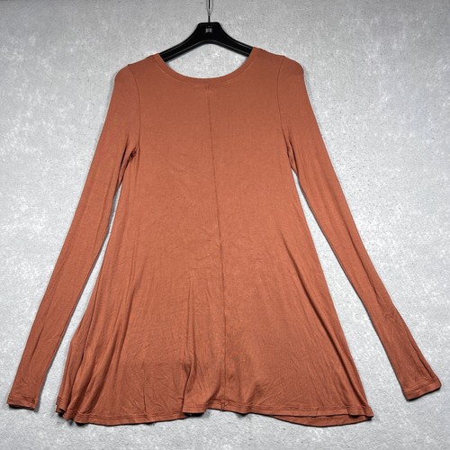 Free People Top Womens Size Small Burnt Orange Sienna Tunic Ribbed Long Sleeve - Picture 7 of 12