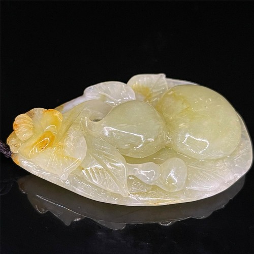 100% Natural Hand-carved Jade Pendant Jadeite Necklace statue gourd 184 - Picture 7 of 12