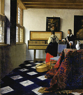 Lady at the Virginal with a Gentleman Jan Vermeer Musik Lesson Krug B A3 02463