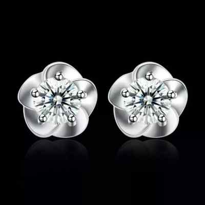 2Ct Lab Created Diamond Solitaire Stud Earrings In 14K White Gold Finish