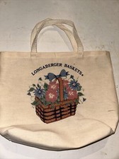 Longaberger Small Fabric Tote Bag w/ Flower Basket
