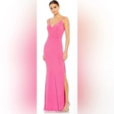 NWT Mac Duggal 67812 Rhinestone Embellished V-Neck Sleeveless Gown