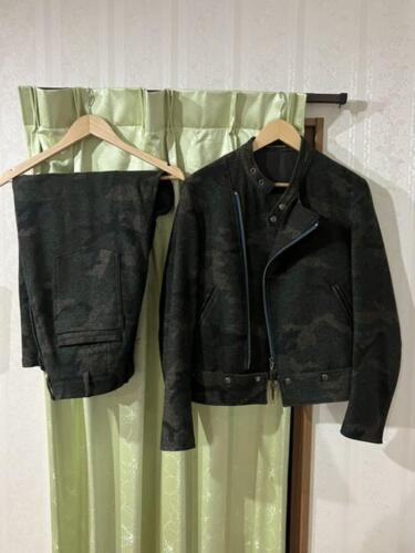 Yohji Yamamoto camouflage setup riders blouson pants MADE IN JAPAN 14aw