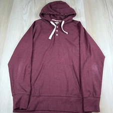 The Normal Brand Mens Maroon Red Long Sleeve Modern Pullover Hoodie Size XL