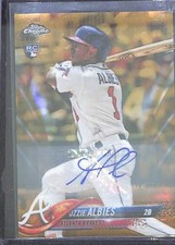 2018 Topps Chrome Update Gold Refractor Rookie Autograph HMT27 Ozzie Albies 7/50
