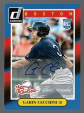 Garin Cecchini 2014 Donruss The Rookies Autograph #49 Boston Red Sox Insert RC