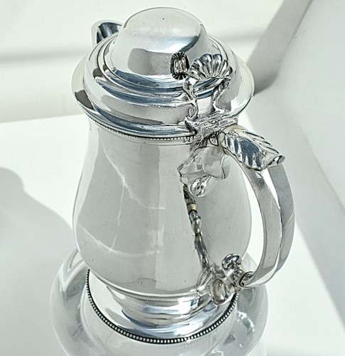 Superb Sterling Silver & Gilt Lidded Quart Tankard, D&C Houle London, 1866: 670g - Picture 16 of 22