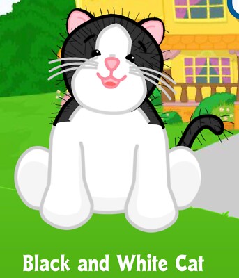 Webkinz Classic Black and White Cat - hm016 - Virtual Adoption Code Only