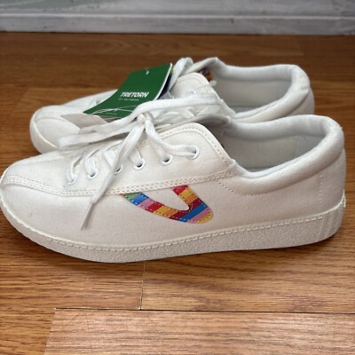 Tretorn Nylite White Rainbow Pride Sneaker-New With No Size 