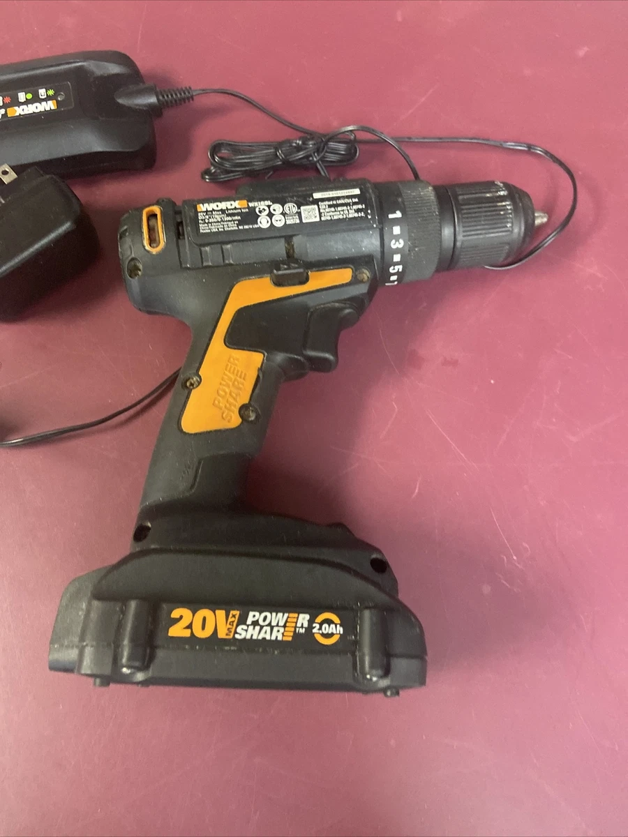 WORX WX169L 20V Max Lithium Cordless Drill w Battery Charger