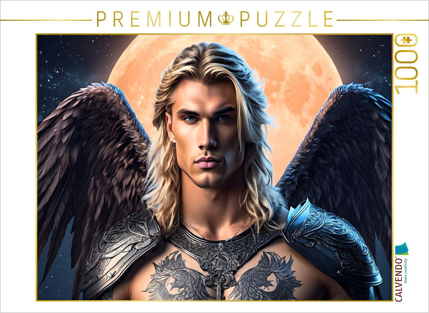 CALVENDO Puzzle Engel Haniel - Kämpfer gegen das Böse | 1000 Teile Lege-Größe 64