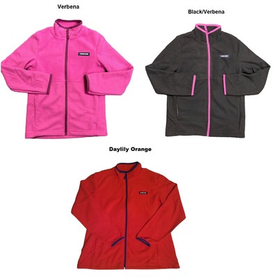 Land's End Women's Long Sleeve Full Zip Grid Fleece Jacket