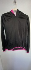 Russell Athletic Women's Black hoodie with pink trim pocket pouch XLG-EG 18/20
