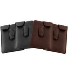 Calabria Durango Eye Glasses Case Soft PU Leather Eyeglass Case with Clip 2 Blac