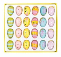 24 Ostereier Mit AnhäNger Bunt Holzeier Holz Ostern Osterdekoration Osterstrauch