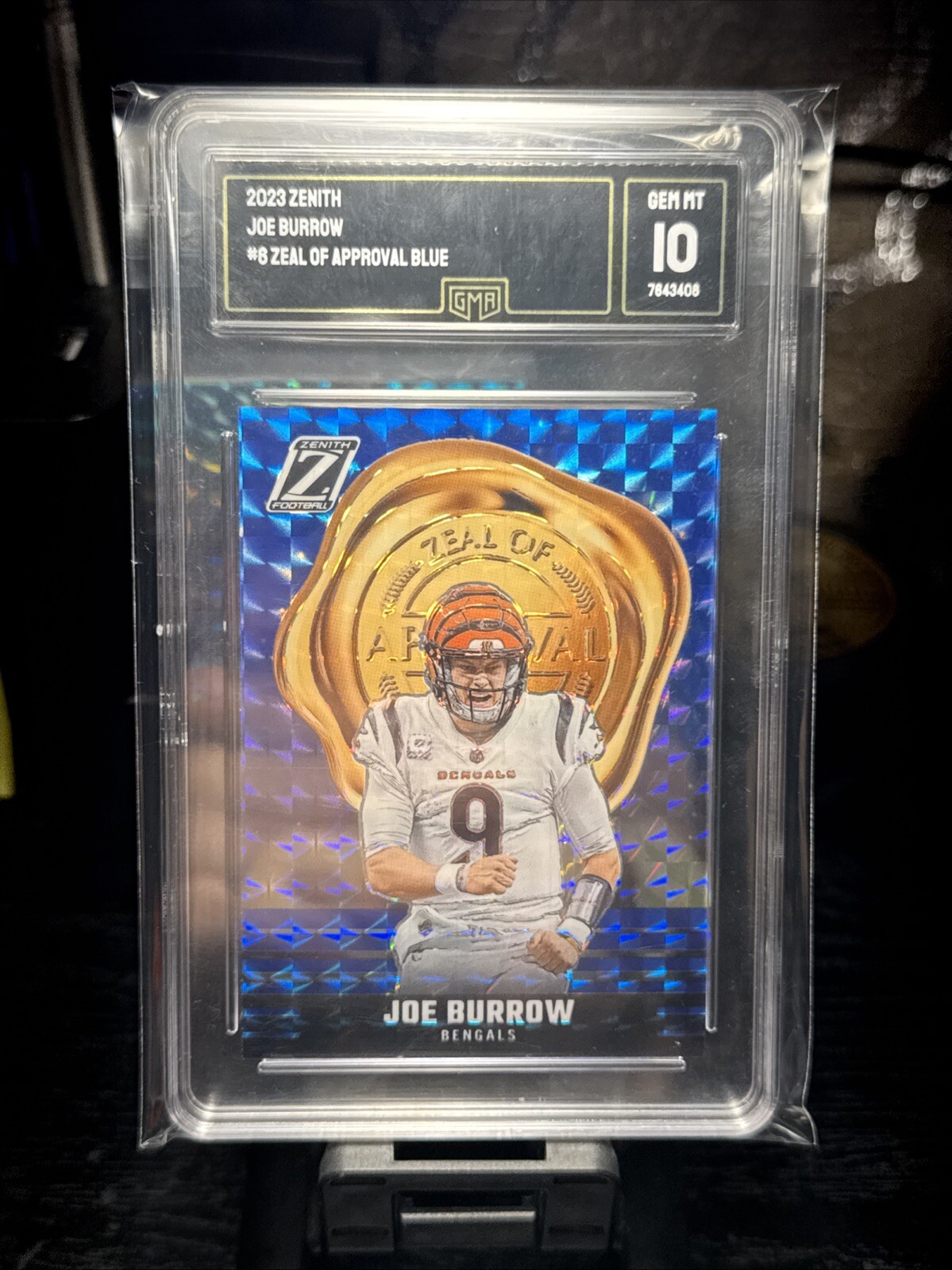 2023 Zenith Zeal of Approval Blue #6 Joe Burrow GEM MINT GMA 10 Bengals 🔥