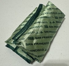 Vintage 1978 San Francisco Trolley Scarf GREEN 26''Square Monterey Japan Made