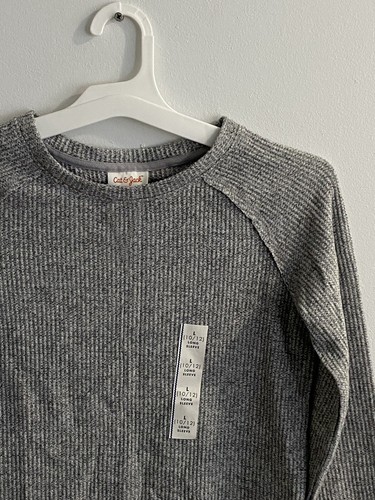 Girls Heather Gray Knit Pull Over Sweater - Cat & Jack - Long Sleeve - L(10/12) - Picture 2 of 4