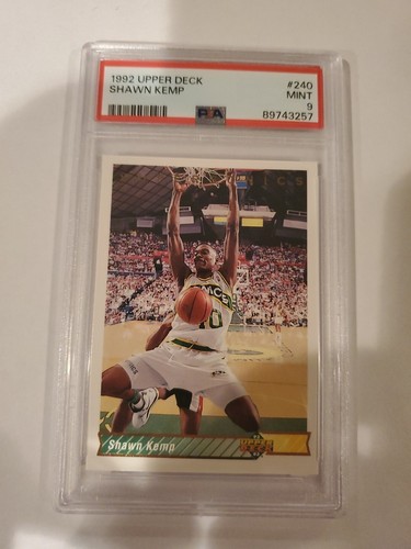 1992 UPPER DECK #240 SHAWN KEMP SUPERSONICS PSA 9