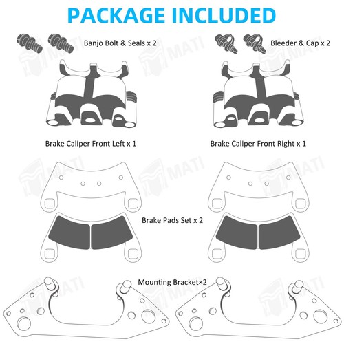 M MATI Front Left Right Brake Calipers for Polaris Ranger 800 Ranger 900 Rang... - Picture 6 of 6