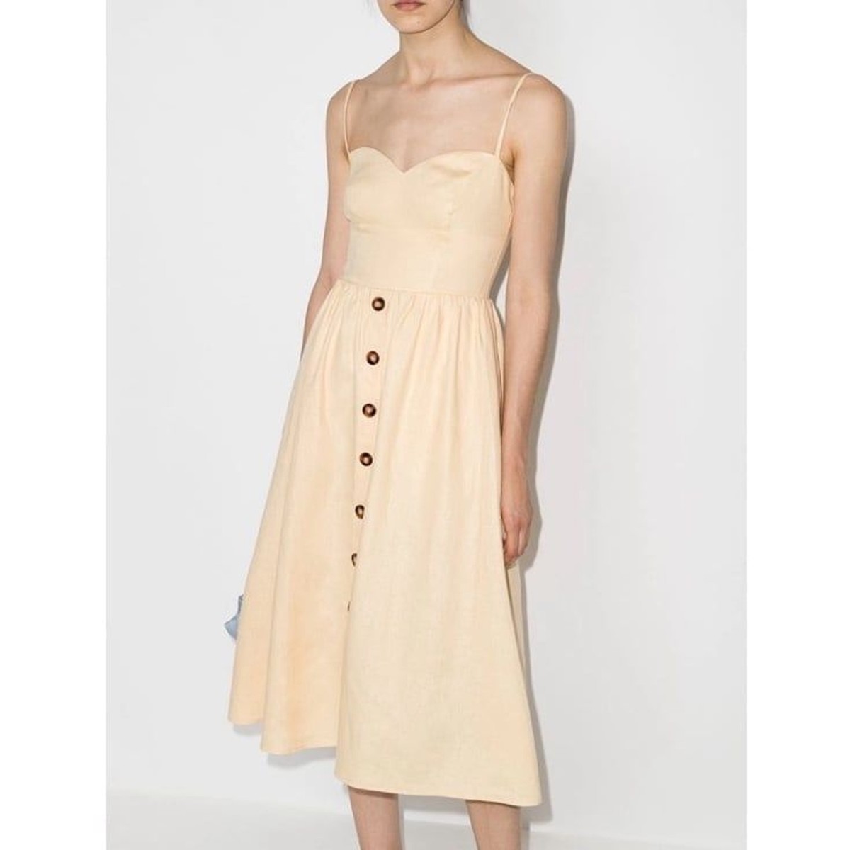 Reformation Cale Linen Midi Dress in Parmesan Size 0 Reformation Cale Linen Midi Dress in Parmesan Size 0