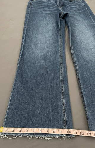 Aeropostale Jeans Womens Size 8 Blue High Rise Wide Leg Medium Wash Raw Hem - Picture 13 of 13
