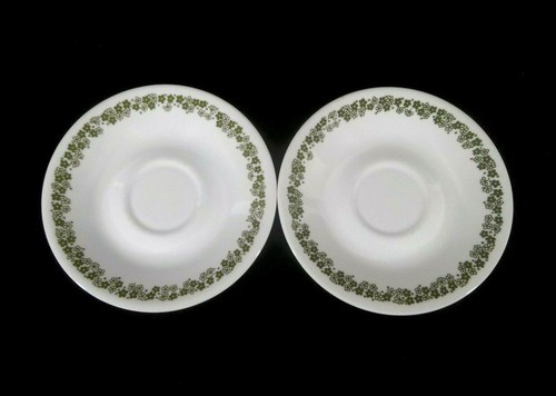 Corning Corelle Spring Blossom Crazy Daisy Set of 2 Milk Glass Cups with Saucers - Picture 3 of 13