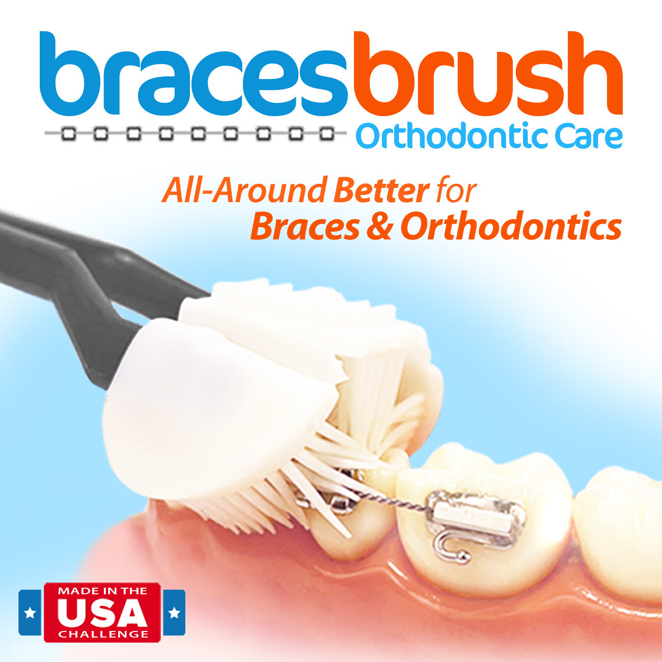 SMILE SAVER 360&deg; * BRACES BRUSH * 3-Sided Toothbrush * 3PK + Toothpaste Tablets