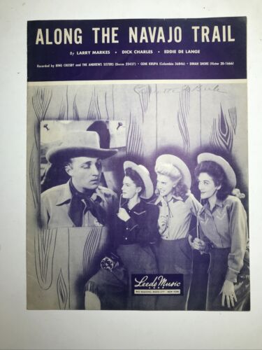 Along The Navajo Trail Vintage Sheet Music Larry Marked Dick Charles Eddie De La - Picture 1 of 6