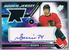 2020-21 SPX ROOKIE JERSEY AUTOGRAPH NICOLAS BEAUDIN AUTO JERSEY 2 COLORS 121/375