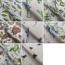 Animals & Flowers Cotton Rich Linen Look Curtain Furnishing Upholstery Fabric