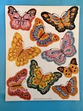 Vintage American Greetings Stickers Butterfly Butterflies '80s. One Sheet