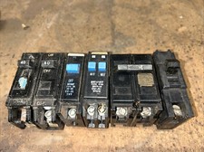 Lot Of 6 Breakers 15 Amp 30 Amp 40 Amp And 50 Amp 1 Pole 2 Pole Bryant GE
