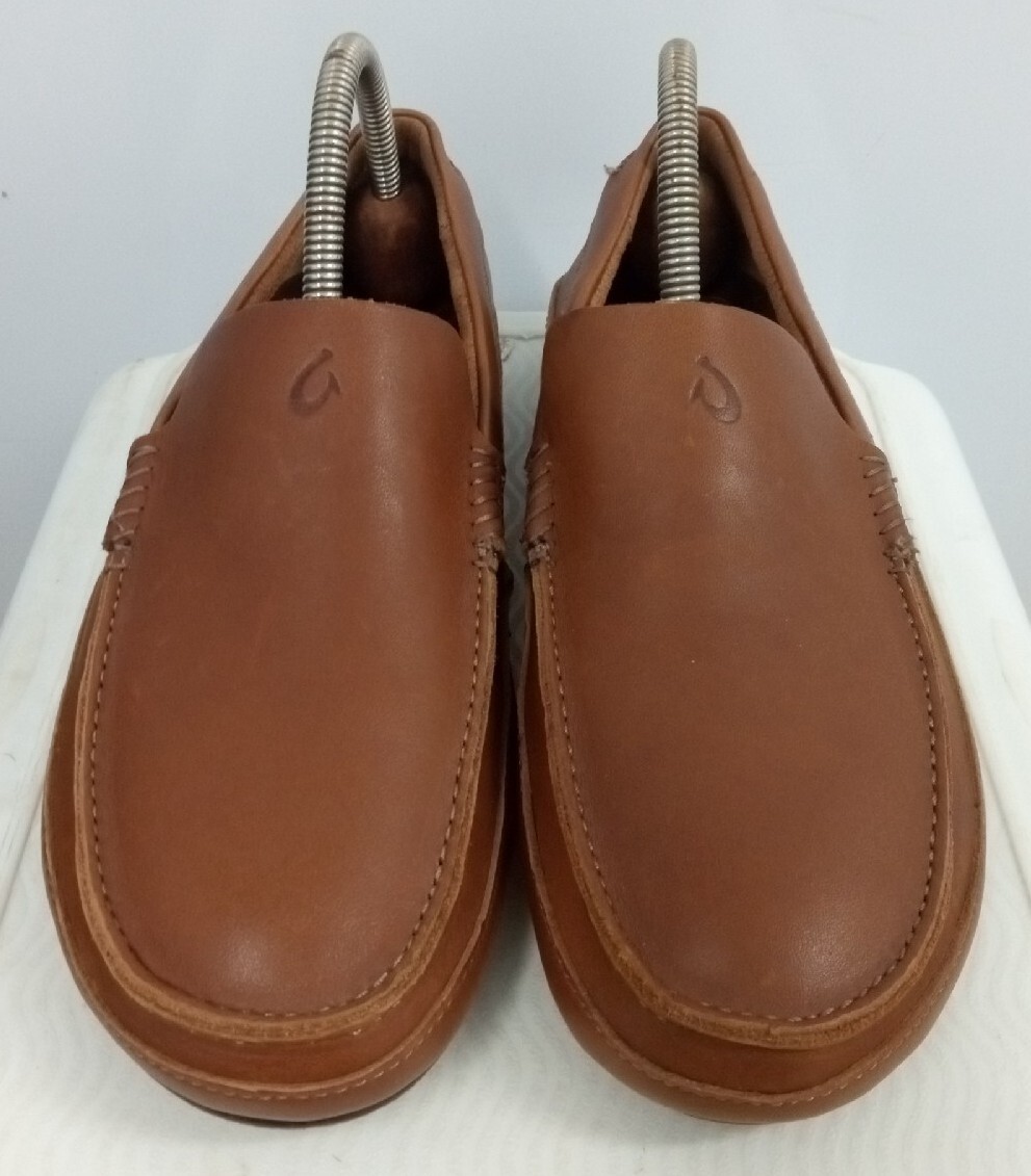 Olukai Men\'s Kulana Leather Brown Loafers‎ Size 9M VC08/18 Olukai Kulana Shoes Mens Size 8 M Brown Leather Slip On  main image 3