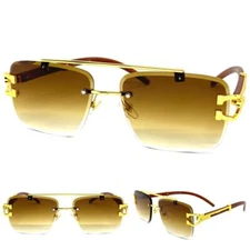 Men CLASSY Elegant Sophisticated Retro Hip Hop SUN GLASSES Gold Frame Honey Lens