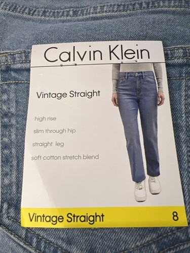 Jeans rectos vintage para mujer Calvin Klein 8 color azul (lapislázuli) $79,50 - Imagen 8 de 12