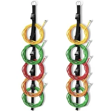 Black Extension Cord Organizer Straps Set of 2 with Metal Loop Design