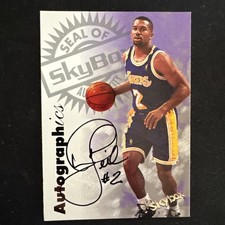 1997 Skybox Premium Derek Fisher Skybox Autographics On Card Auto LA Lakers