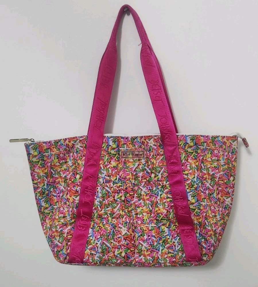 Betsey Johnson  Sprinkles Pink Insulated Lunch Tote Bag So Cute!
