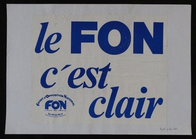 Poster Le FON c'est clear Front Opposition National MTP 30x42cm Poster 1691