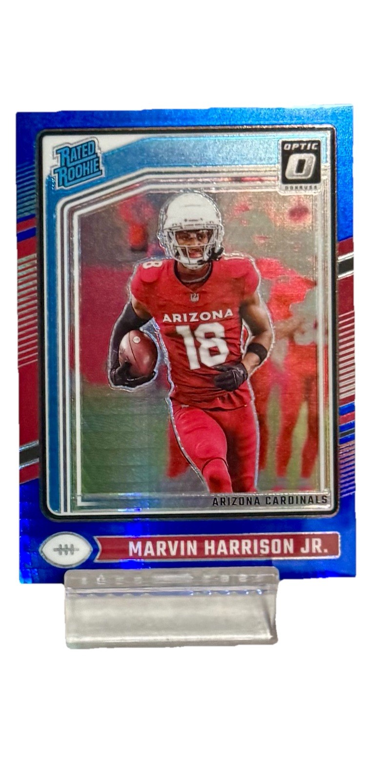 2024 Donruss Optic Marvin Harrison Jr. Blue Hyper Rated Rookie #276 Cardinals