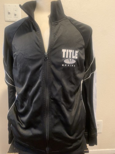 Title Boxing Men’s Black White Zip Up Warm Up Fighting Boxer Active Jacket Sz M - Imagen 3 de 19