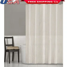 Textured Crushed Linen Taffeta Shower Curtain Semi-Sheer Easy Care 70x72in New