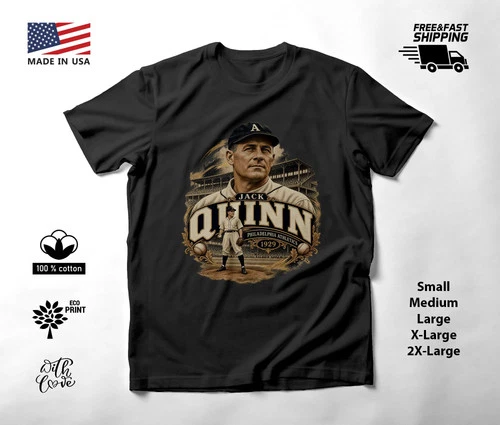 Jack Quinn Baseball T-Shirt Philadelphia Athletics Ballpark Portrait