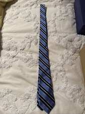 "Corbata Brooks Brothers para el cuello juvenil azul seda EE. UU. a rayas niños 2,75"" de ancho usada en excelente estado"