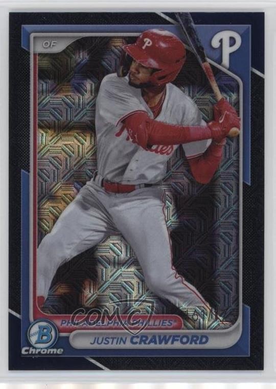 2024 Bowman Chrome Prospects Mega Box Navy Mojo Refractor Justin Crawford b4d