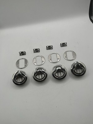 (4x) Flush Pull Latches, 2-3/8'' x 1/2'' Deep, Stainless Steel